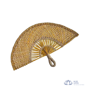 [BEST SELLER] | Handmade Seagrass Hand Fan Rustic Woven Straw Cooling Fan For Bridal Shower Party <b>Gift</b> from Vietnam - Product Image 1