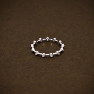 Elegante Anillo de Diamantes Cultivados en Laboratorio con Engaste de Bisel, Banda Eterna, Diamantes Redondos Brillantes, Certificado VVS2, para Mujer, Joyería Fina - Product Image 2