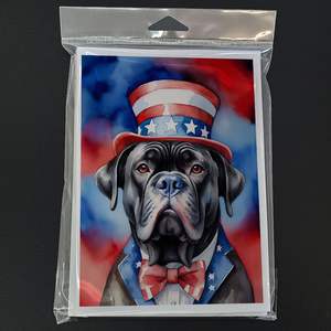 Cane Corso Patriotic American Whimsical A7 Greeting Cards Pack of 8 Blank Note Cards with <b>Envelopes</b> <b>5x7</b> Size - Product Image 3