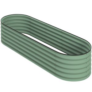 Kit per Aiuola Rialzata in Metallo Zincato 6.4 X 2 X 1.4 Pollici con Bordo di Sicurezza, Fioriera in Metallo Verde per Edifici da Giardino - Product Image 1