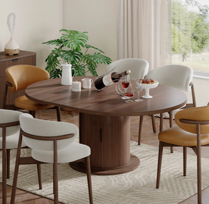 Mesa de Comedor Redonda Marrón Industrial Más Vendida en Europa, Muebles Industriales, Muebles para Comedor, Mesa de Madera 2026 - Product Image 1