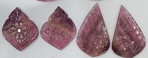 Natural Pink Tourmaline Carving Loose Gemstone <b>Top</b> quality Tourmaline Carving Pairs For Jewelry Making - Product Image 6