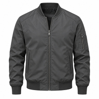 Blouson Bomber Zippé de Luxe pour Homme, Tissu Haut de Gamme, Couleur Violette Unie, Vêtement d'Extérieur Hiver avec Col Montant, Blouson Bomber Homme OEM