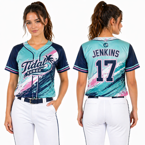 Camiseta de Béisbol Sublimada para Mujer, Nombre y Número Personalizados, Uniforme Ligero de Alto Rendimiento para Equipo, Ropa Deportiva OEM, Diseños 2026 - Product Image 5