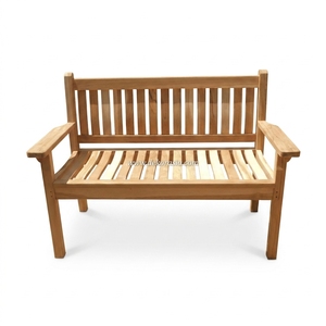Banc de jardin portable en bois de teck massif naturel moderne, tissé en corde de papier - Durable et écologique - Product Image 1
