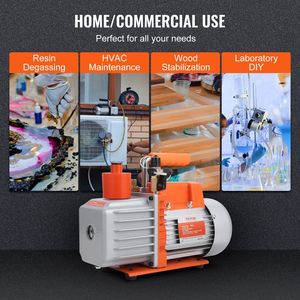 Pompa per vuoto rotativa a palette a 2 stadi da 1/3 HP, 5 CFM, 120V, per climatizzazione, con connettori maschio SAE da 1/4'', maschio SAE da 3/8'', parte per sistemi HVAC da 1/2'' - Product Image 6