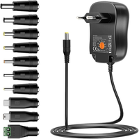 Alimentation universelle AC-DC 30W, adaptateur multi-tension 3V-12V 2A avec port USB 5V 2A et 10 prises DC pour appareils électroniques domestiques