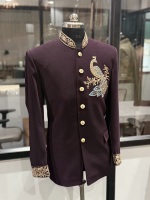 Traje Sherwani de Lujo con Bordado de Pavo Real Indio-Pakistaní para Hombre, Traje de Novio Real para Boda, Diseño Exclusivo, Ropa Étnica Premium