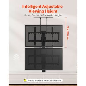 120 Lbs Max Load Adjustable Motorized TV Lift <b>Stand</b> Mount Bracket Electric Vertical TV Bracket Remote <b>Control</b> TV Mounts Carts - Product Image 2