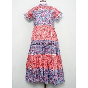 Vestido Maxi Elegante Casual Holgado para Mujer, Estilo Sencillo, Cuello Redondo, Algodón Floral Transpirable, Cintura Natural - Product Image 1