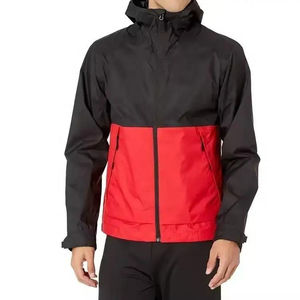 Chaqueta Anorak Negra Personalizada para Hombre, Cortavientos, con Capucha y Cierre de Cremallera, de Nailon Informal con Bolsillo Frontal, para Otoño - Product Image 4