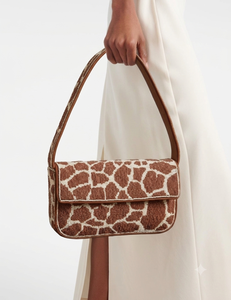 Women's <b>Canvas</b> Fold Over <b>Handbag</b> With Animal Print Single Strap Casual Flap Closure Daily Use Style - Product Image 2