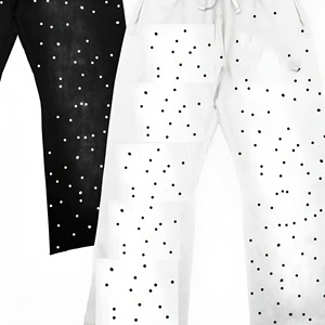 Streetwear Patchwork Pants <b>Men</b> Custom Embroidery Logo Vintage <b>Wide</b> <b>Leg</b> Sweatpants Casual Jogger <b>Trousers</b> Wholesale - Product Image 2