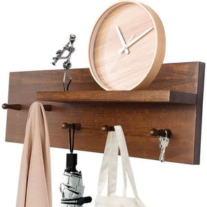 Organisateur d'entrée tendance, porte-lettres mural rustique en bois, décoration, porte-lettres en bois avec 4 crochets pour clés - Product Image 1