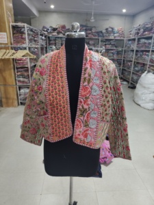 Abrigo Abierto con Estampado Floral para Mujer, Estilo Bohemio, Manga Larga, Prenda Exterior Informal, 100% Algodón, Diseño de Patchwork, Ropa de Primavera, REGALO - Product Image 1