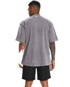 Men Oversized T-Shirt Loose Fit Breathable Cotton Fabric Crew Neck <b>Short</b> <b>Sleeve</b> Casual Streetwear Soft Material Everyday Letter - Product Image 2