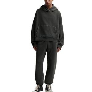 Custom Men's Acid Wash <b>Hoodie</b> High Quality Oversized Cropped <b>Hoodie</b> <b>Plain</b> Pullover Cropped Washed Black <b>Hoodie</b> Men 2026 - Product Image 1