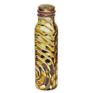 Bouteille d'eau en cuivre à motif marbré avec deux tasses à boire, réutilisable, étanche, pour voyage, vaisselle ayurvédique - Product Image 4