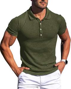 Camisetas Polo con Cuello para Hombre, Corte Ajustado, Tejido Texturizado, Manga Corta, Botones, Estilo Casual y Elegante - Product Image 6