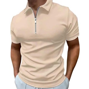 เสื้อโปโลแขนสั้นผู้ชาย คอซิป มีกระเป๋าหน้าอก สไตล์ลำลองแบบถัก - Product Image 5