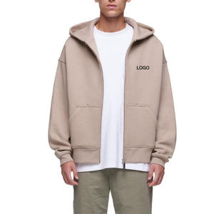 Custom Men's Heavyweight Cotton Fleece <b>Zip</b> Up Hoodie Premium Streetwear Private Label OEM ODM Manufacturer - Product Image 4