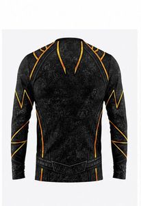 เสื้อแรชการ์ดแขนยาวสีดำสำหรับผู้ชาย แต่งสีส้ม พิมพ์ลายด้วยความร้อน แห้งเร็ว ผลิตจากผ้าสแปนเด็กซ์/โพลีเอสเตอร์ 220 กรัม เหมาะสำหรับเล่นกีฬาและออกกำลังกาย - Product Image 2