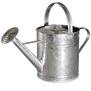 Arrosoir en métal galvanisé avec motif diamanté en relief, pot d'arrosage pour plantes de jardin, design classique avec poignées supérieures et latérales - Product Image 3