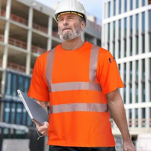 High Visibility Reflective Safety Work-wear T-Shirt <b>Constructed</b> Wear 100% Polyester Custom Made Men T Shirt - Product Image 1