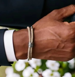 Adjustable Rope Bracelet for <b>Men</b>, Minimalist Cord Bracelet Homme 4mm, Casual Wrist Jewelry Gift - Product Image 3