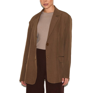 Blazer oversize pour femme, col cranté, simple boutonnage, manches longues, décontracté, pour le bureau, tendance, vente en gros OEM, personnalisable - Product Image 1
