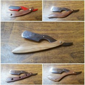 มีดโกนสำหรับช่างตัดผมมืออาชีพใบมีดสแตนเลสพร้อมที่จับไม้ - Product Image 4