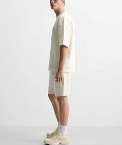 Camiseta Básica Lisa de Color Sólido para Hombre, Conjunto de 240 Gramos, Cuello Redondo, Manga Corta, Estilo Casual para Toda Temporada, Corte Holgado - Product Image 6