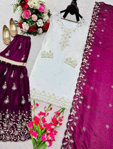 Ensemble Sharara ethnique exclusif, entièrement cousu, prêt-à-porter, haut Sharara et dupatta, tenue de fête traditionnelle pour femmes, haute qualité - Product Image 6