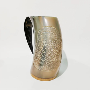 High Quality Natural Handmade Eco-Friendly Buffalo Horn Viking Drinking Horn Mug Polished Animal Style Natural Color <b>Beer</b> Mead - Product Image 6