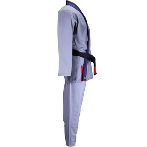 Kimono de Jiu-Jitsu Brésilien 100% Coton Adulte Unisexe Durable Coupe Classique Teint Uni Bleu Noir - Product Image 2