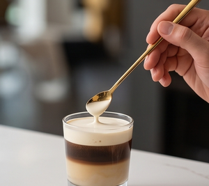 Cuillère à bar minimaliste en acier inoxydable, mélangeur de cocktails or et argent, outil de mélange réutilisable pour le barman - Product Image 3