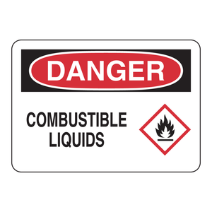 Panneau d'avertissement de danger de liquides inflammables Brady en PVC pour les laboratoires, les entrepôts et les zones industrielles - Product Image 2