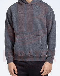 Sweat-shirt à capuche gris pour homme, coupe classique, en coton French Terry, décontracté, avec poche kangourou - Product Image 3