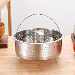 Panier vapeur durable en acier inoxydable avec poignée et pieds en fil métallique, passoire perforée - Product Image 3