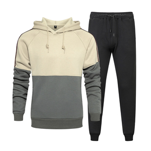 Conjunto Deportivo de 2 Piezas para Hombre, con Capucha y Bloques de Color, Pantalones con Cordón, Manga Larga, Informal, para Correr, Ropa de Invierno, Poliéster/Algodón, Ligero - Product Image 4