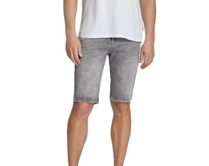 Shorts en jean gris premium, coupe décontractée, longueur genou, élégant, indispensable pour la garde-robe estivale, logo personnalisé OEM - Product Image 2