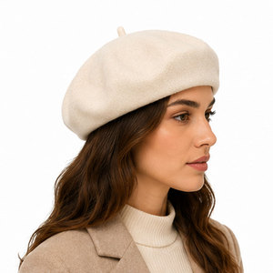 Merino Wool <b>Beret</b> Hat Soft Felt French Style Winter Fashion with Elegant Embroidered Design for Everyday Wear - Product Image 5
