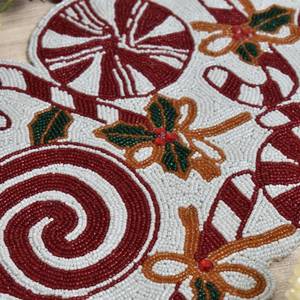 Handmade Embroidered Fabric Table <b>Runner</b> Rectangle <b>Green</b> Leaf Design Luxury Eco-Friendly Lightweight 5mm Thickness Mat - Product Image 6