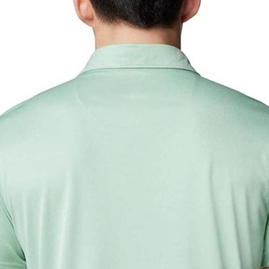 Men's Solid Light Green Short Sleeve Polo <b>Shirt</b> Quick Dry Knitted <b>Polyester</b> Casual Wear - Product Image 3