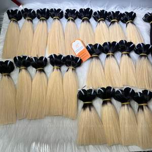 Lots de Cheveux Humains Vietnamiens Ombrés Blonds en Gros avec Closure Frontale pour la Confection de Perruques - Product Image 1