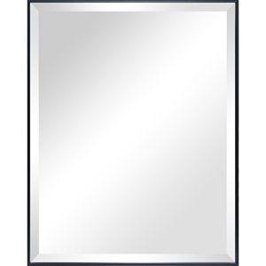 Miroir mural rectangulaire biseauté moderne 23x29 noir - Product Image 1