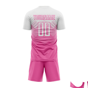 Custom <b>Pink</b> Soccer Jersey Set Short Sleeve Crew Neck Sublimated Gradient Design Moisture Wicking Polyester Uniform for Adults - Product Image 3