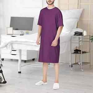 Bata quirúrgica transpirable y reutilizable para pacientes de hospital, uniforme quirúrgico con logotipo personalizado, tela tejida impresa, modelo OEM, unisex, con aguja - Product Image 4