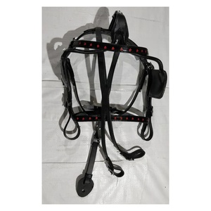 Ensemble de harnais de conduite de cheval en PVC pour équipement d'équitation en couleur brun noir - Product Image 2