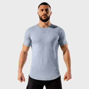 Nouveauté 2025 : T-shirts de sport pour hommes 100 % coton, séchage rapide, respirants, impression de logo personnalisée, vêtements de fitness OEM - Product Image 1